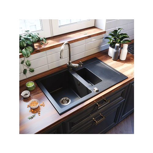 aranżacja zlewozmywak granitowy 1,5 komory ODO 79